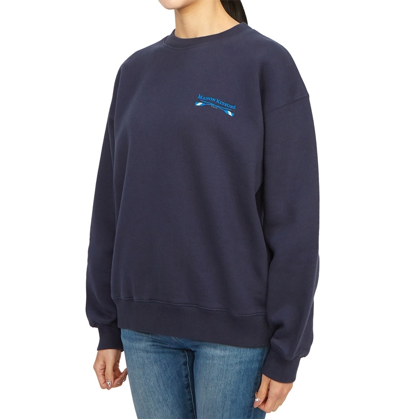 MAISON KITSUNÉ LOGO-EMBROIDERED COTTON SWEATSHIRT