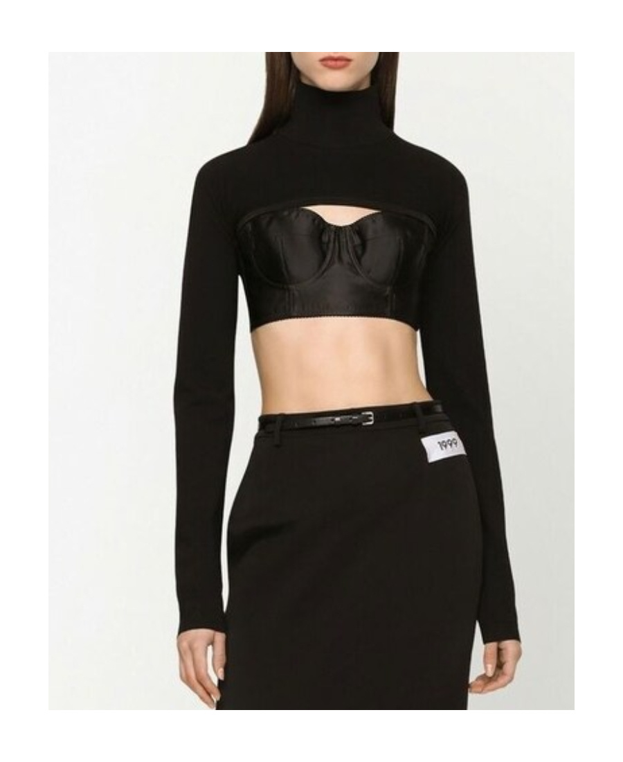Dolce & Gabbana Viscose-blend Knit Shrug In Black