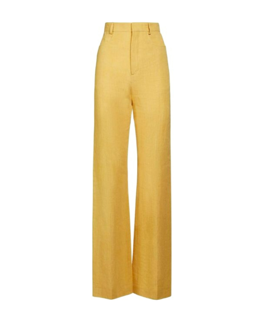 Jacquemus High-waisted Flared Trousers In Yellow