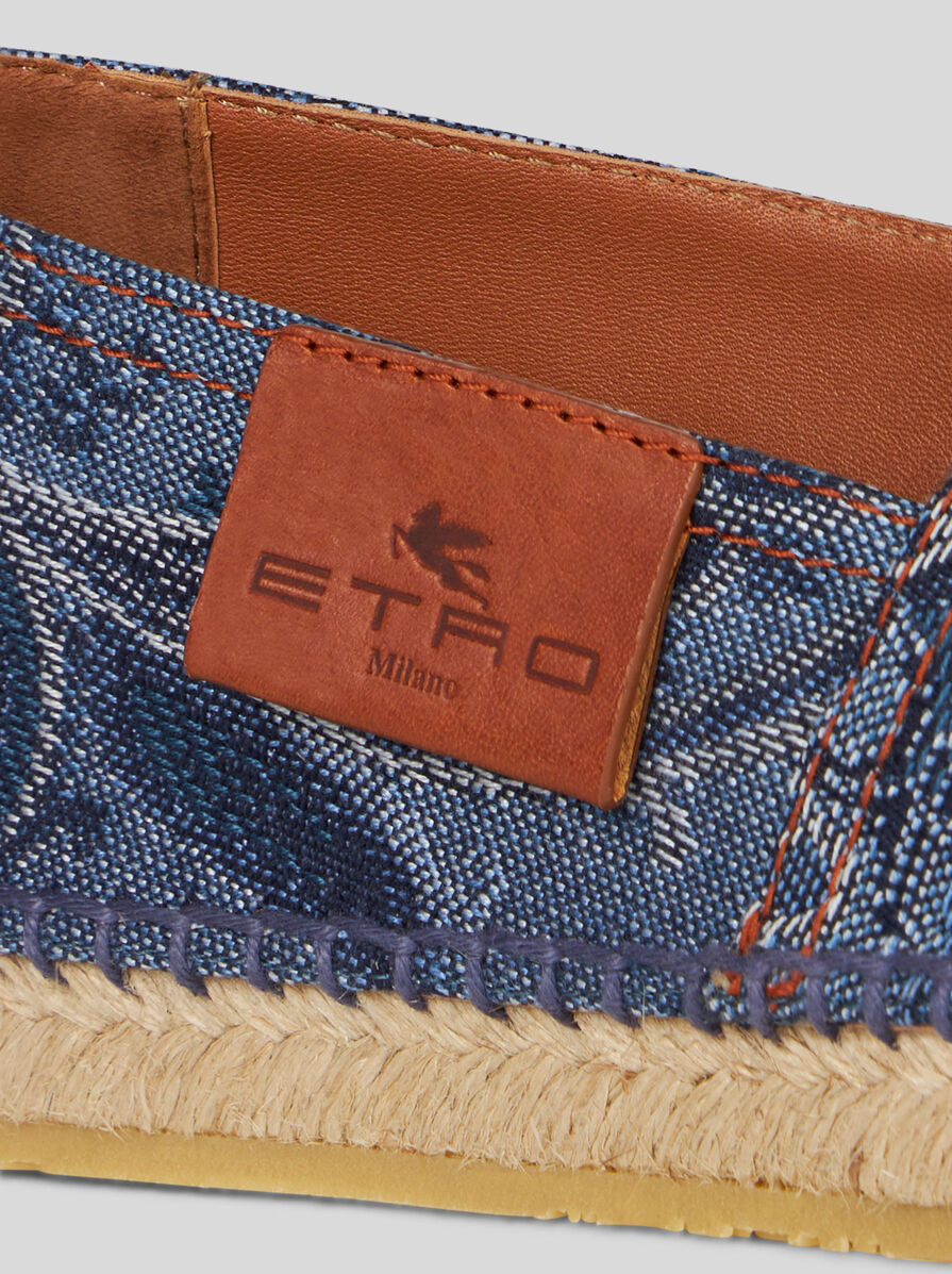 Shop Etro Jacquard Denim Espadrilles In Multi-color