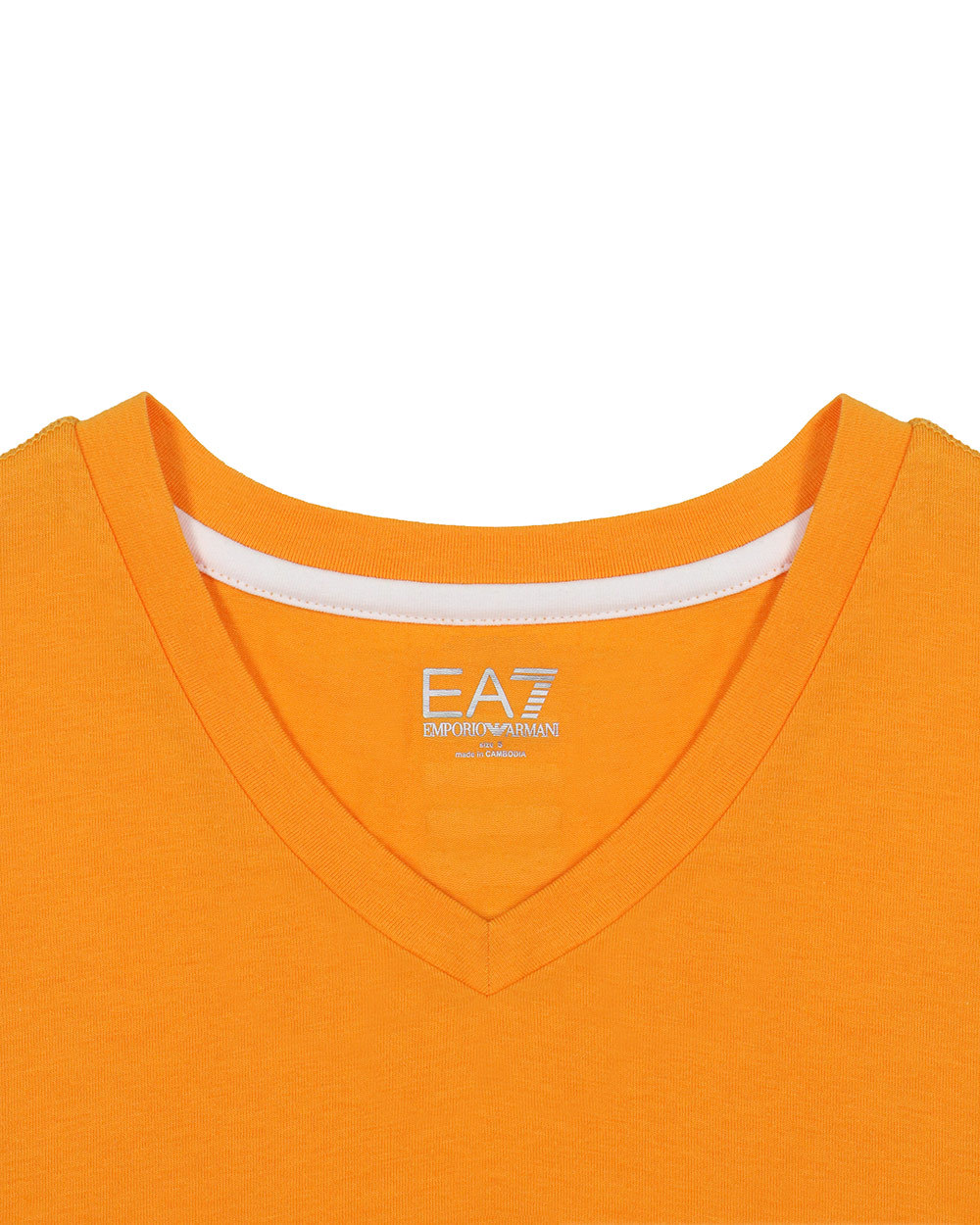 Ea7 Logo T-shirt With Round Neck In Orange