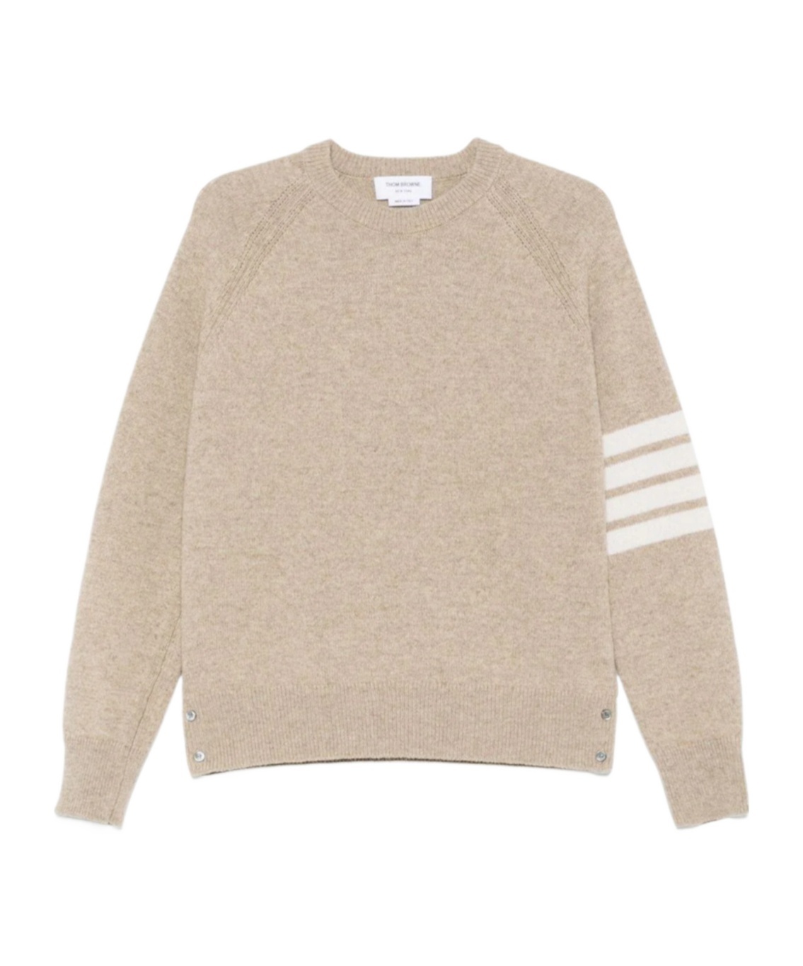 Thom Browne 4 Bar Stripe Shetland Wool Sweater In Neutral