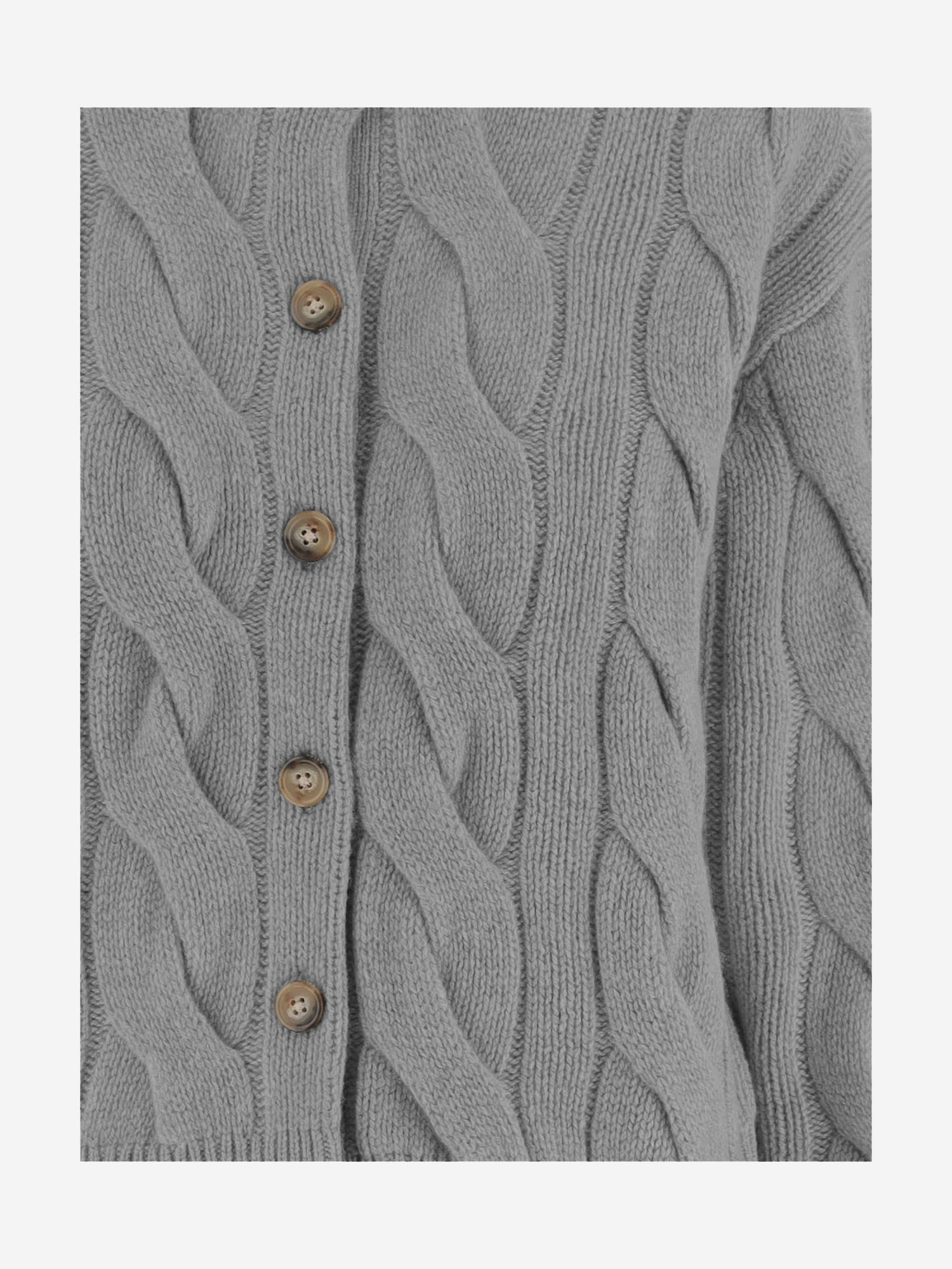 Polo Ralph Lauren Long-sleeved Knitted Cardigan In Gray