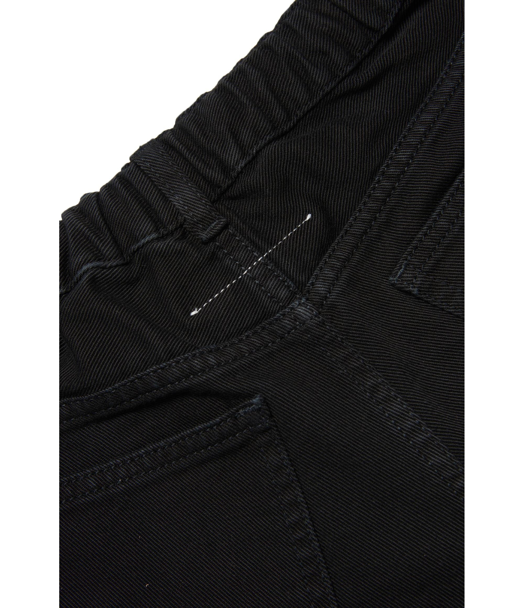 Mm6 Maison Margiela Kids Drawstring Denim Shorts In Black