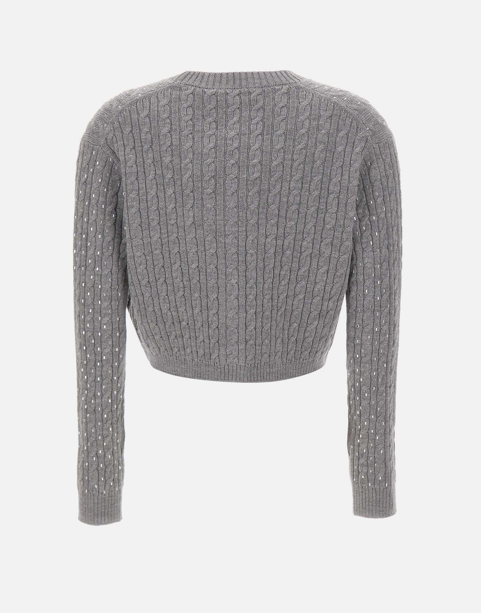 Max Mara Tamigi Cable-knit Cardigan In Gray
