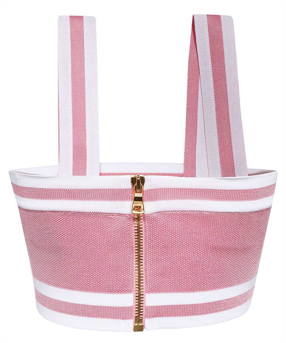 BALMAIN STRIPED ZIPPED TANK TOP