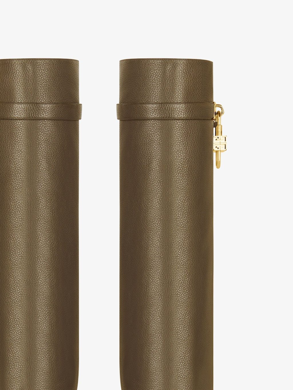 Givenchy Shark Lock Biker Boots In Grained Leather In Brown