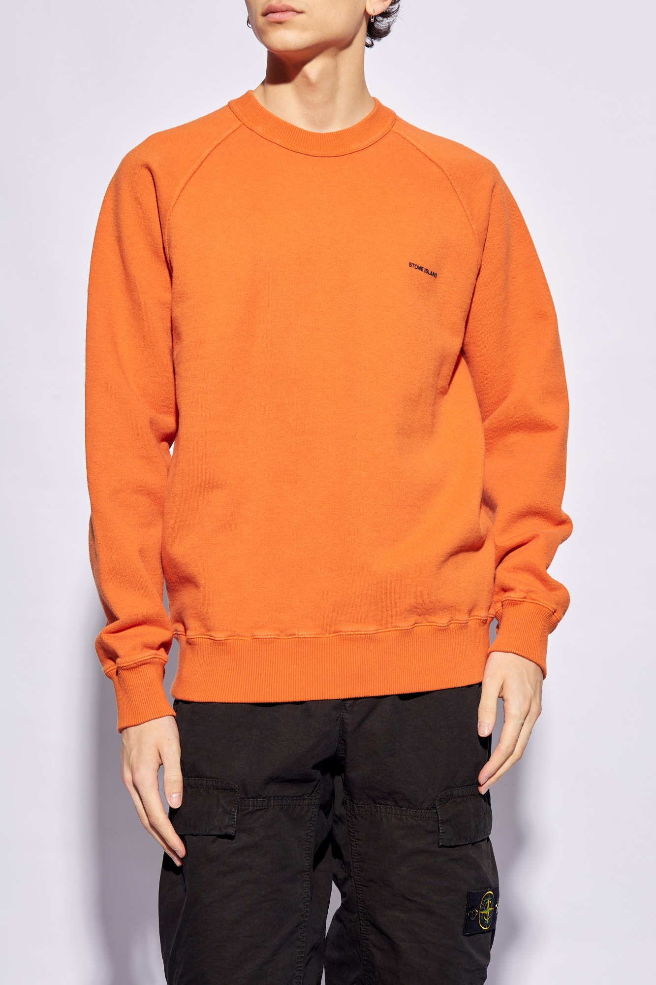 Stone Island Sweatshirt Orange Cotton In Orange