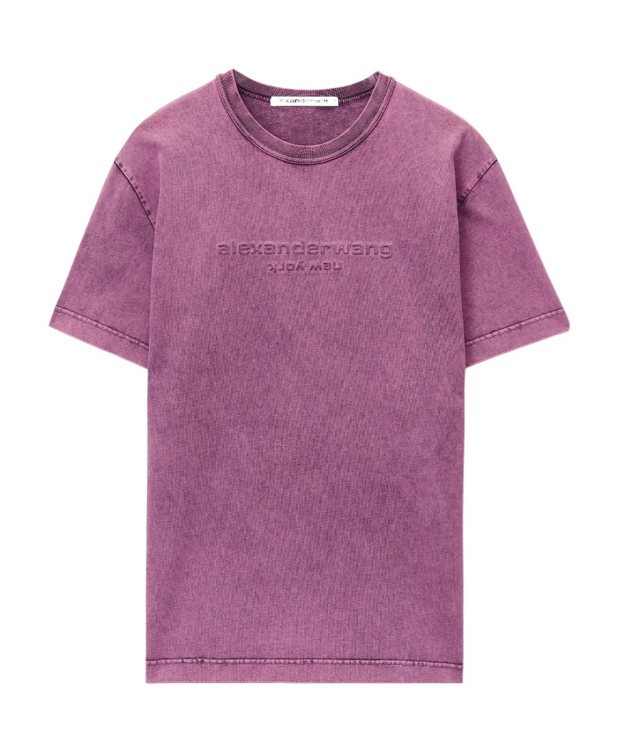 Alexander Wang Pink Embossed T-shirt In Pink