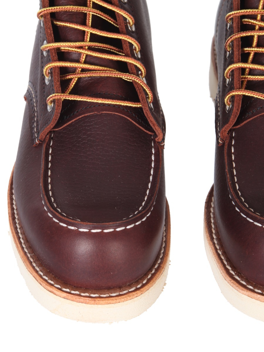Red Wing Shoes Stylish Ankle Length Flat Sole Boots In Red