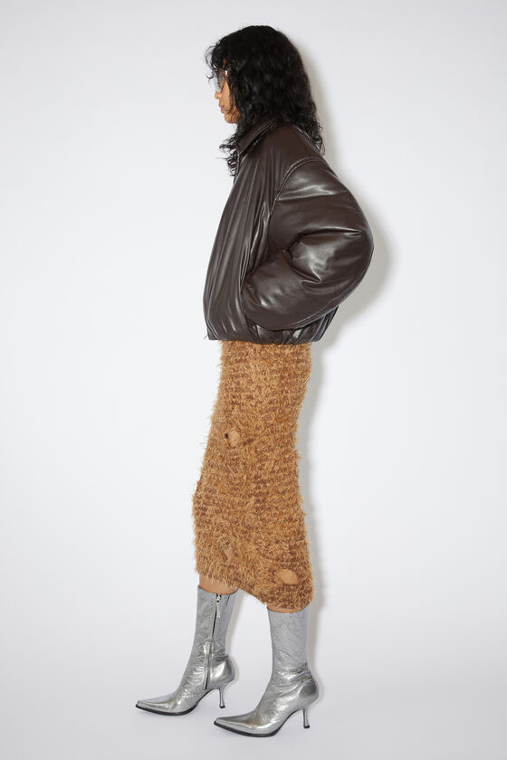 Acne Studios Wool Hollowed-out Skirt In Brown