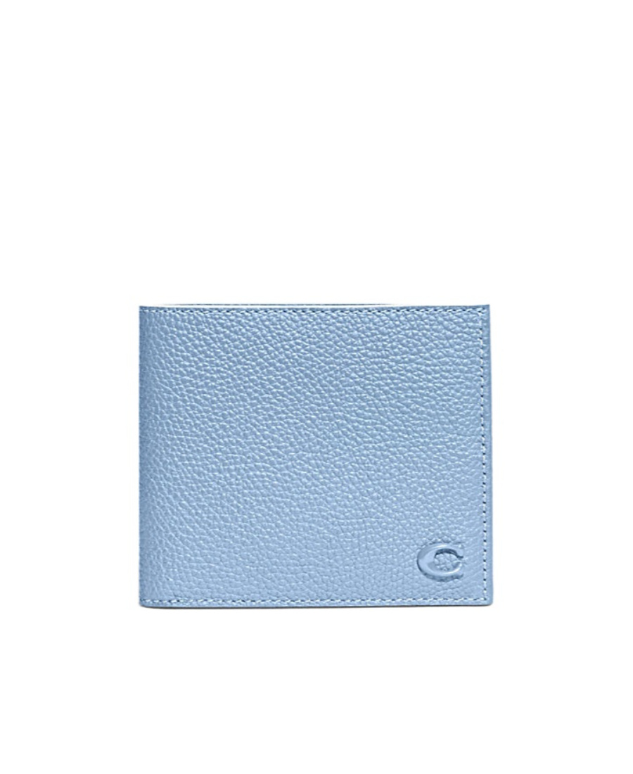 Coach Double-fold Wallet In Blue