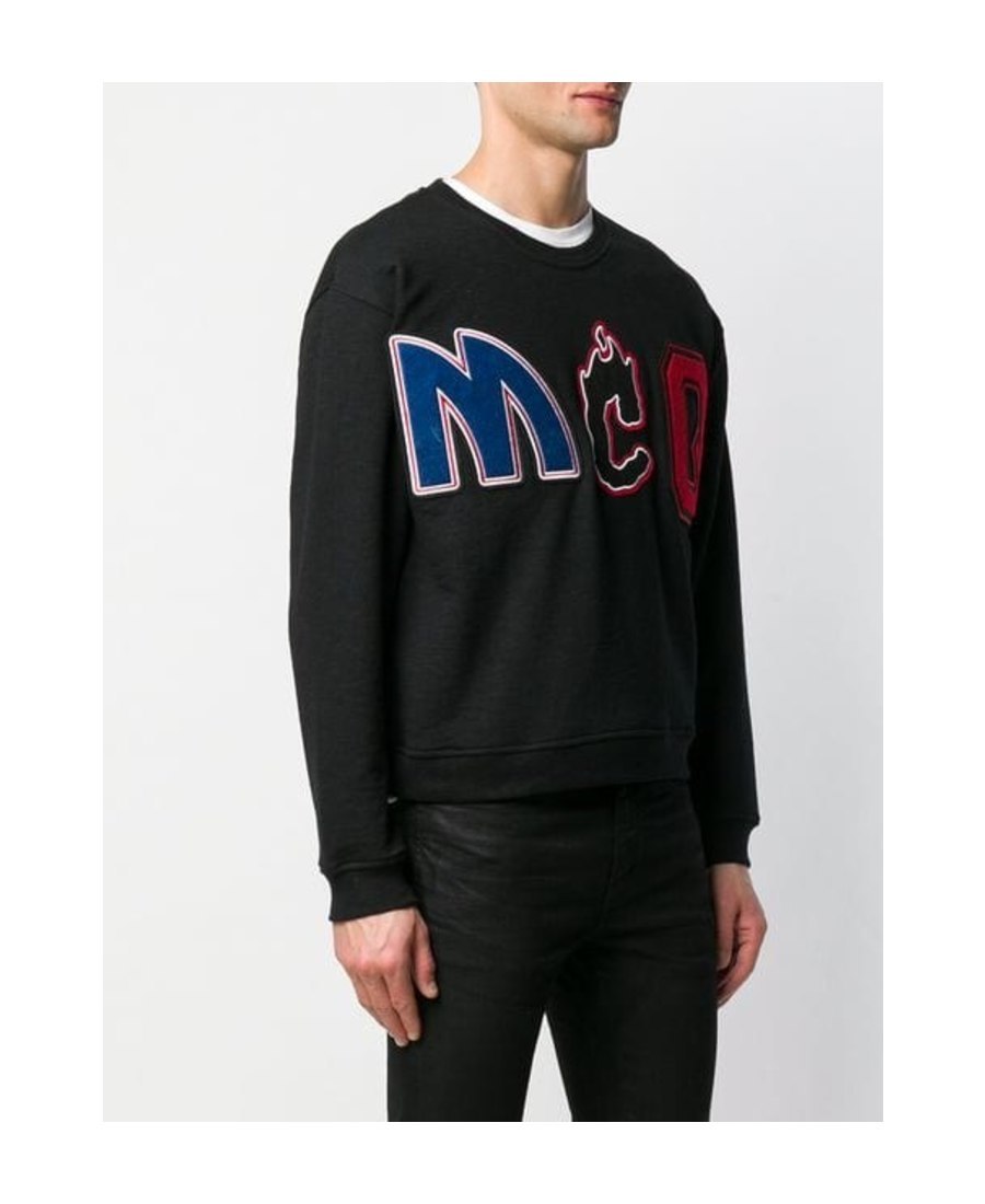 Mcq By Alexander Mcqueen Logo Letter Printed Sweatshirt In Black