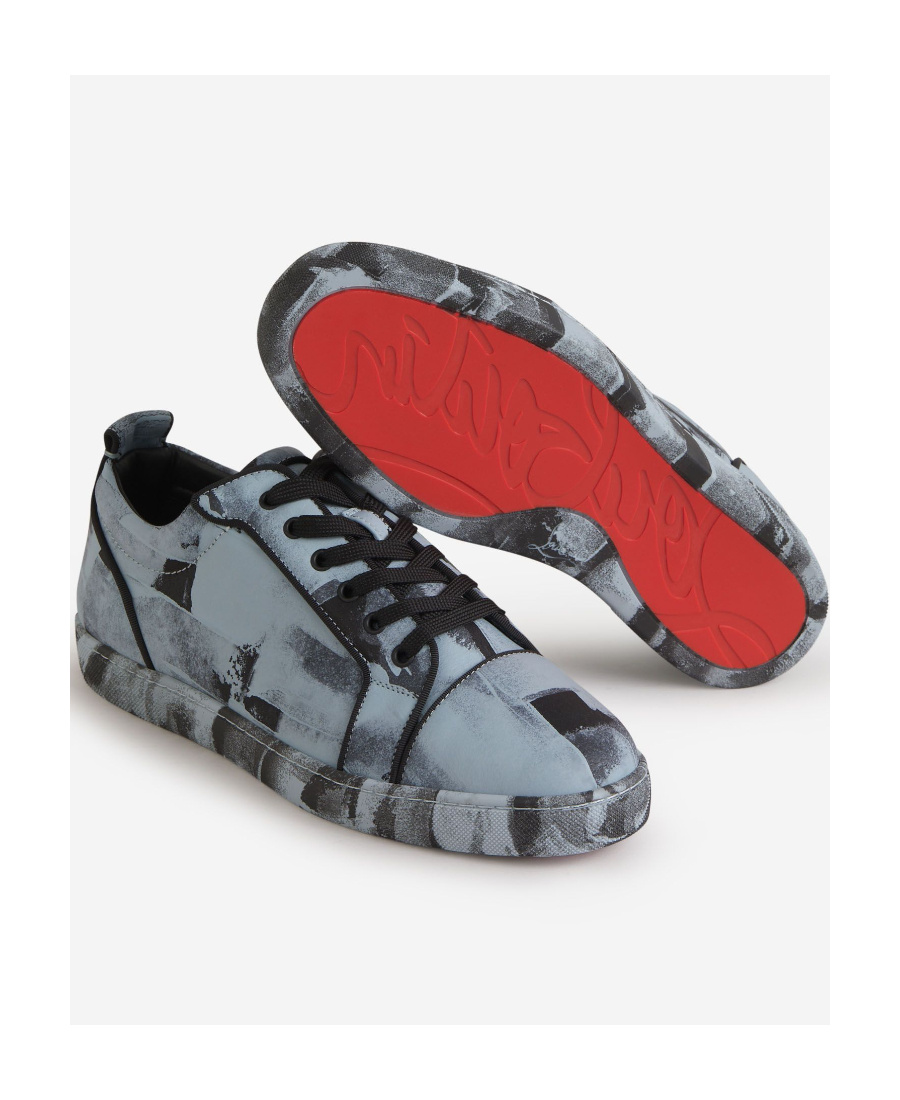 Christian Louboutin Louis Abstract-print Sneakers In Gray