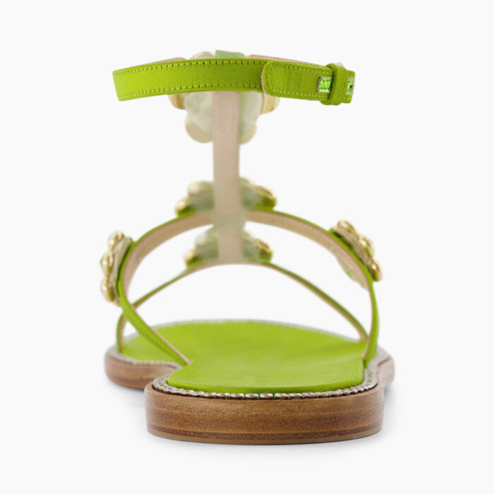 Giambattista Valli Jaipur Embellished Flat Sandals In Green