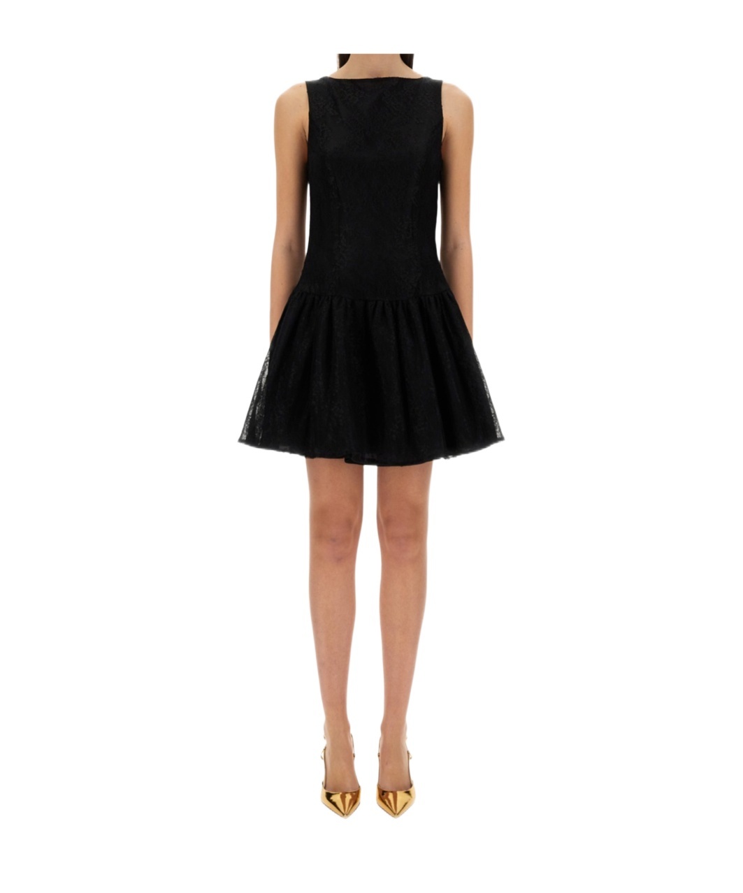 Nina Ricci Mini Dress With Peplum Skirt In Black