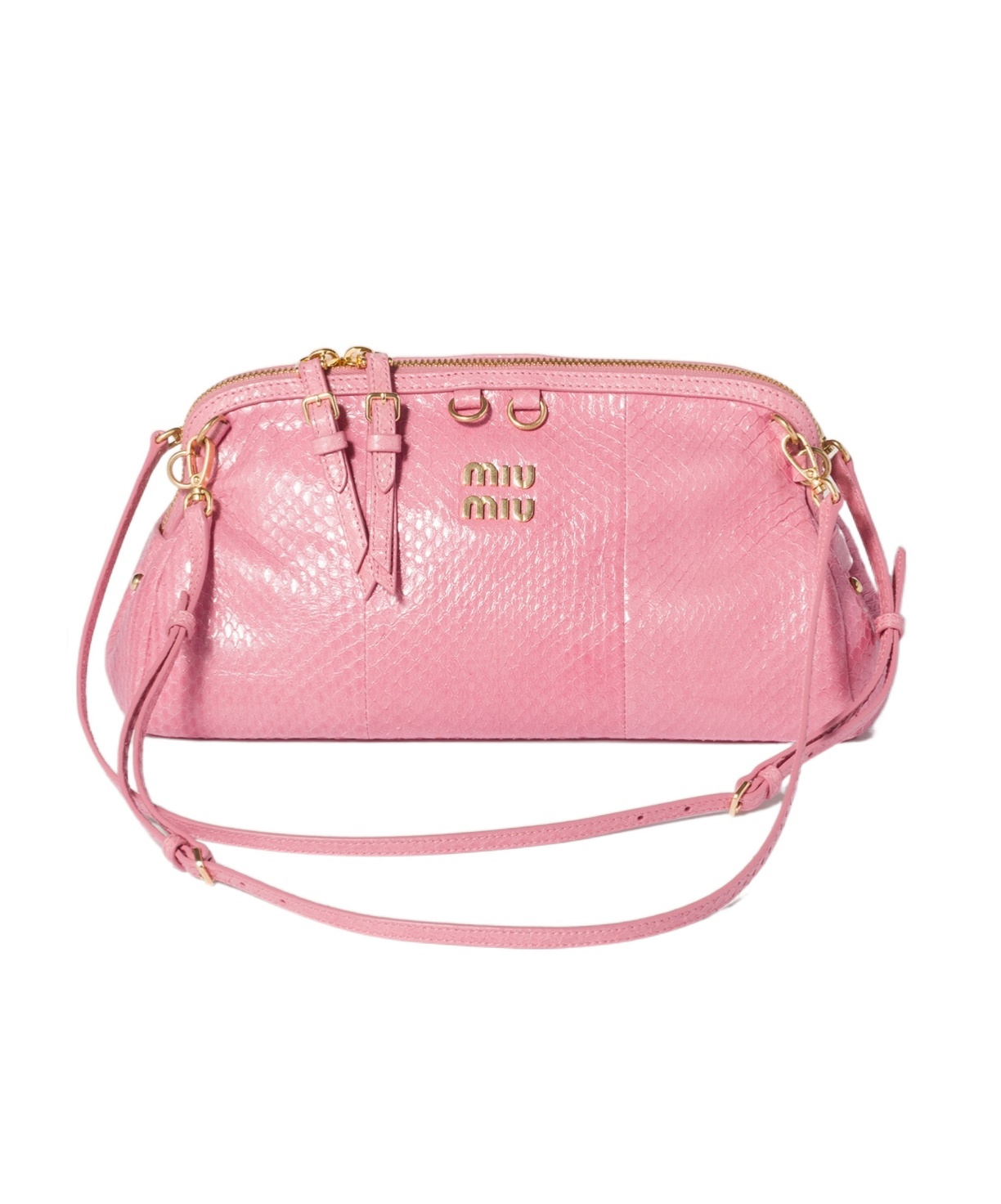 Miu Miu Ayers Leather Clutch In Pink