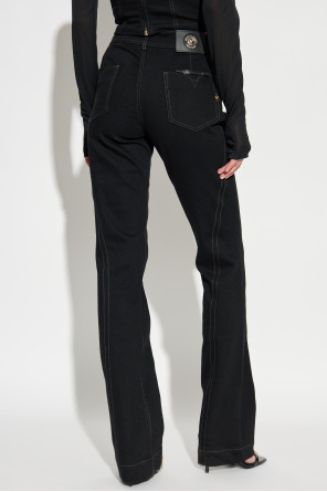 Versace Jeans Couture Zip-detailed Jeans In Black