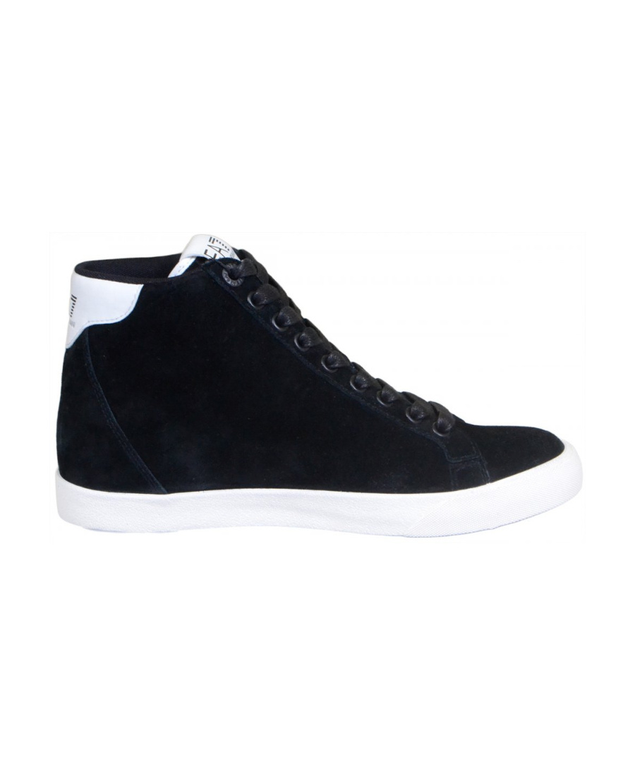 Ea7 Black High-top Casual Sneakers In Black