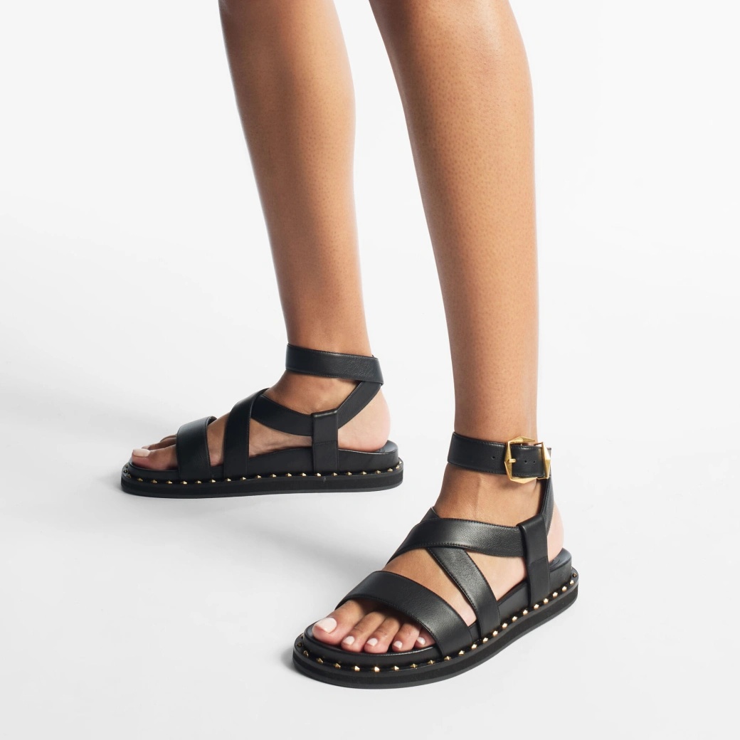 Jimmy Choo Blaise Leather Sandals In Black