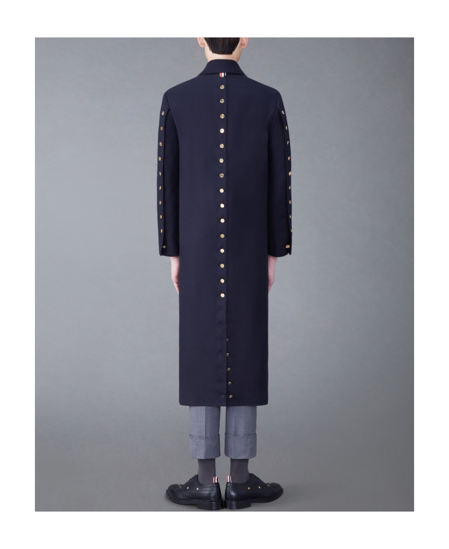 Thom Browne Single-breasted Button-fastening Coat In Black