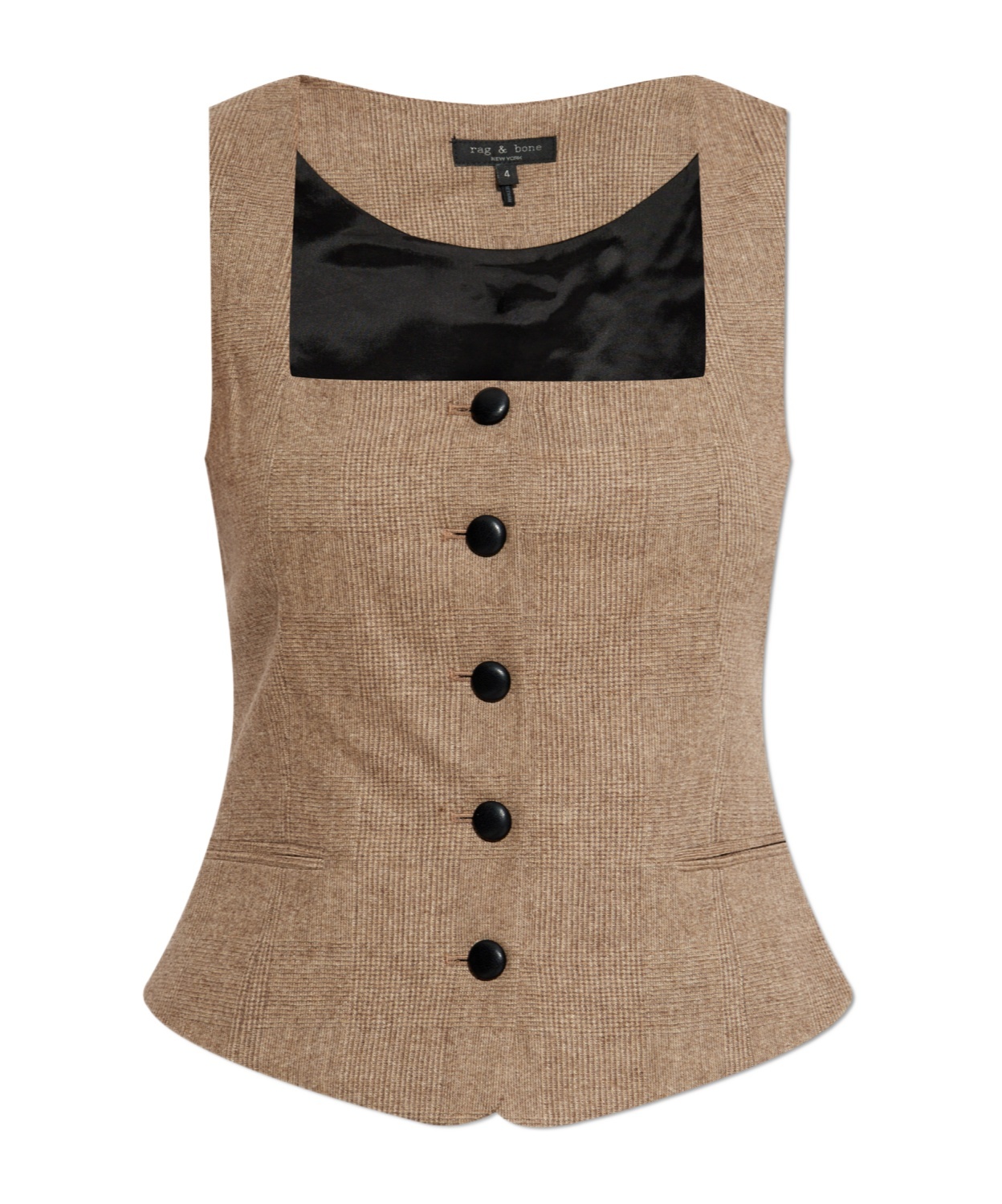 Rag & Bone Womens Camelpld Mariana Square-neck Wool-blend Waistcoat In Brown