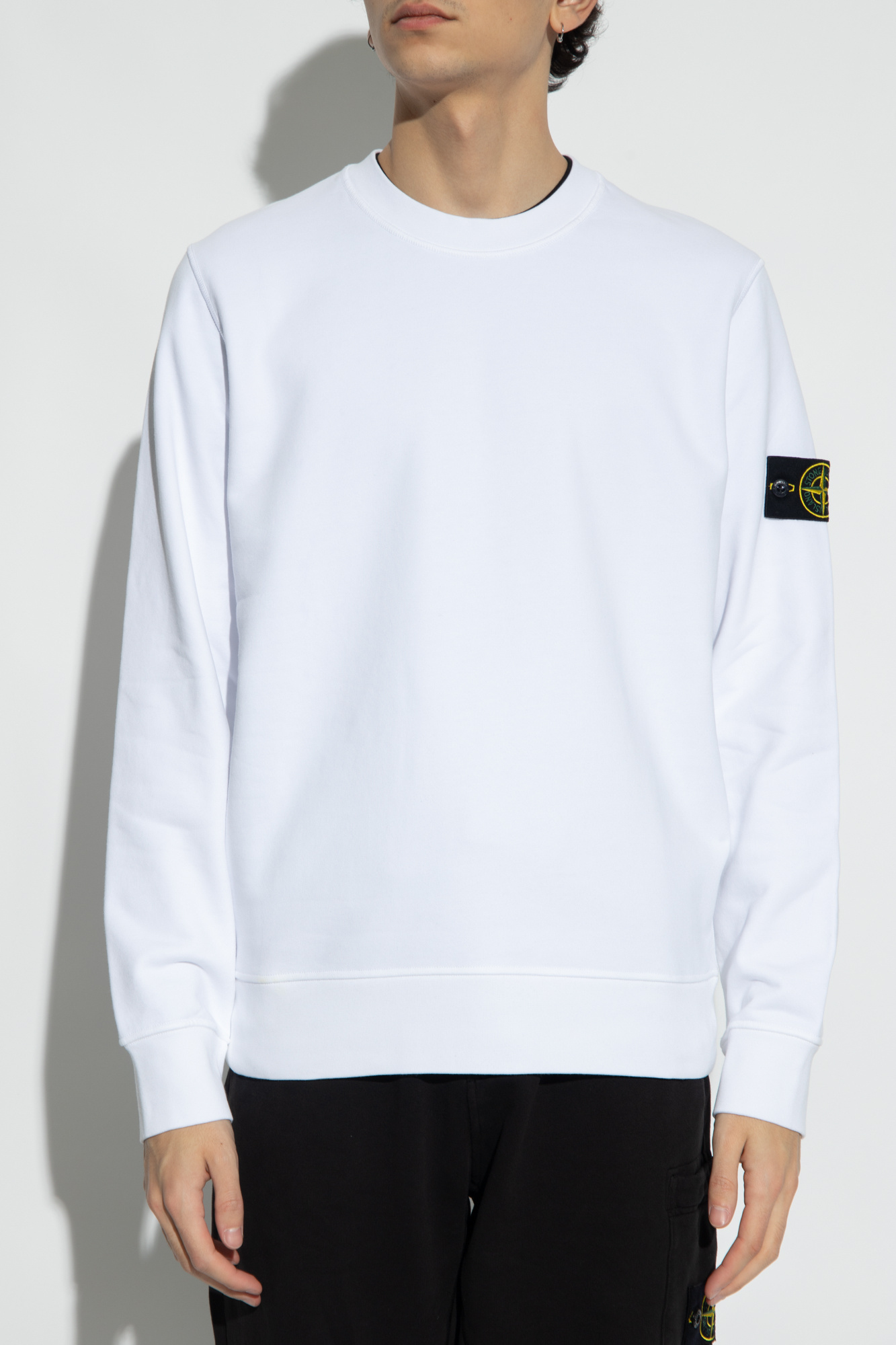 STONE ISLAND STONE ISLAND LOGO PATCH CREWNECK SWEATSHIRT