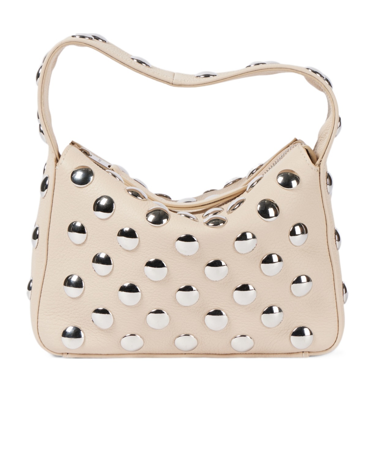 Khaite Elena Small Studded Leather Tote Bag In Brown