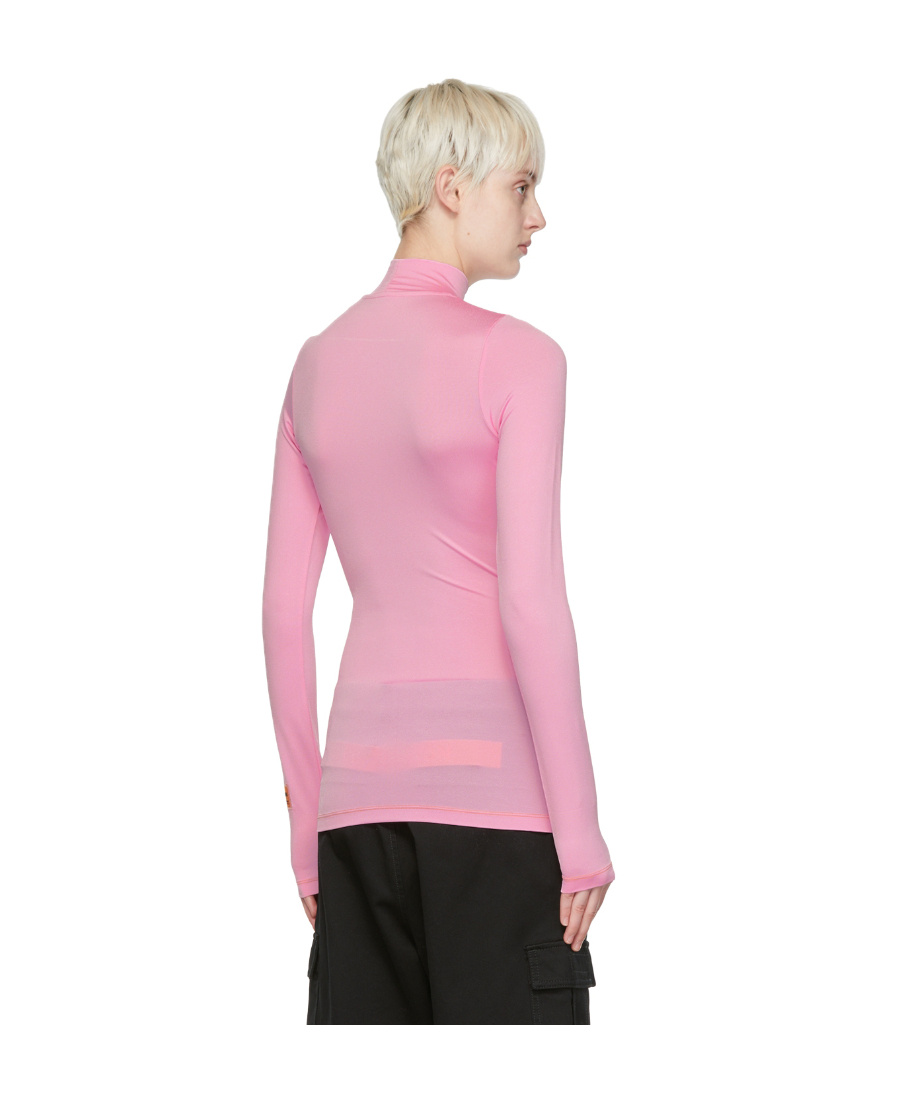 Heron Preston High-necked Long-sleeved T-shirt In Pink