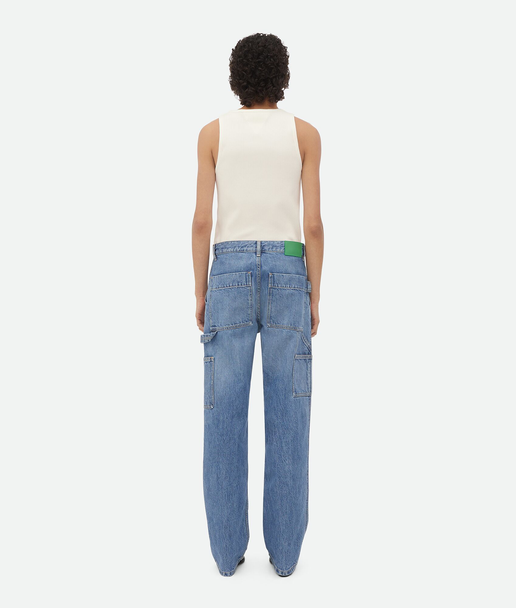 Bottega Veneta Vintage Wash Cargo Denim In Blue