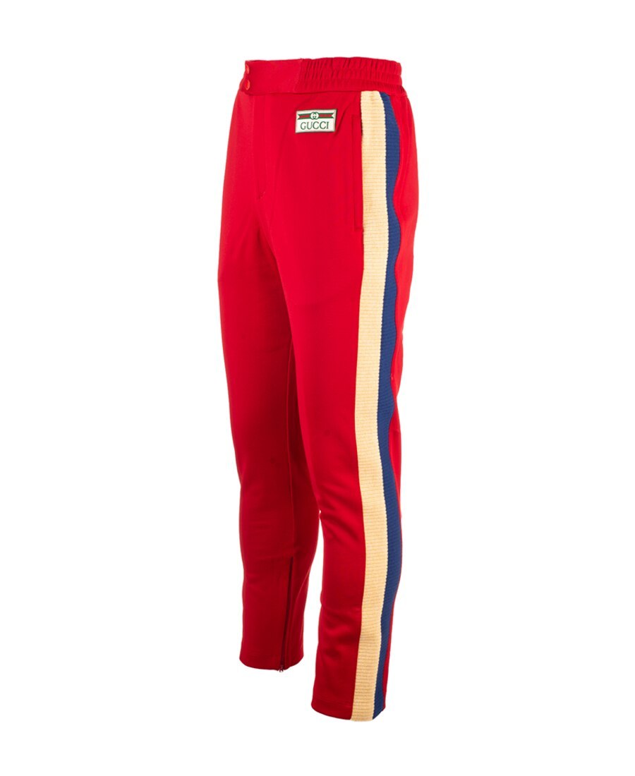 Gucci Side-stripe Track Pants In Red