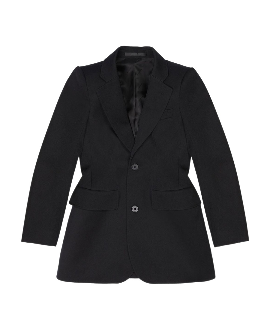 Balenciaga Single-breasted Wool Blazer In Black