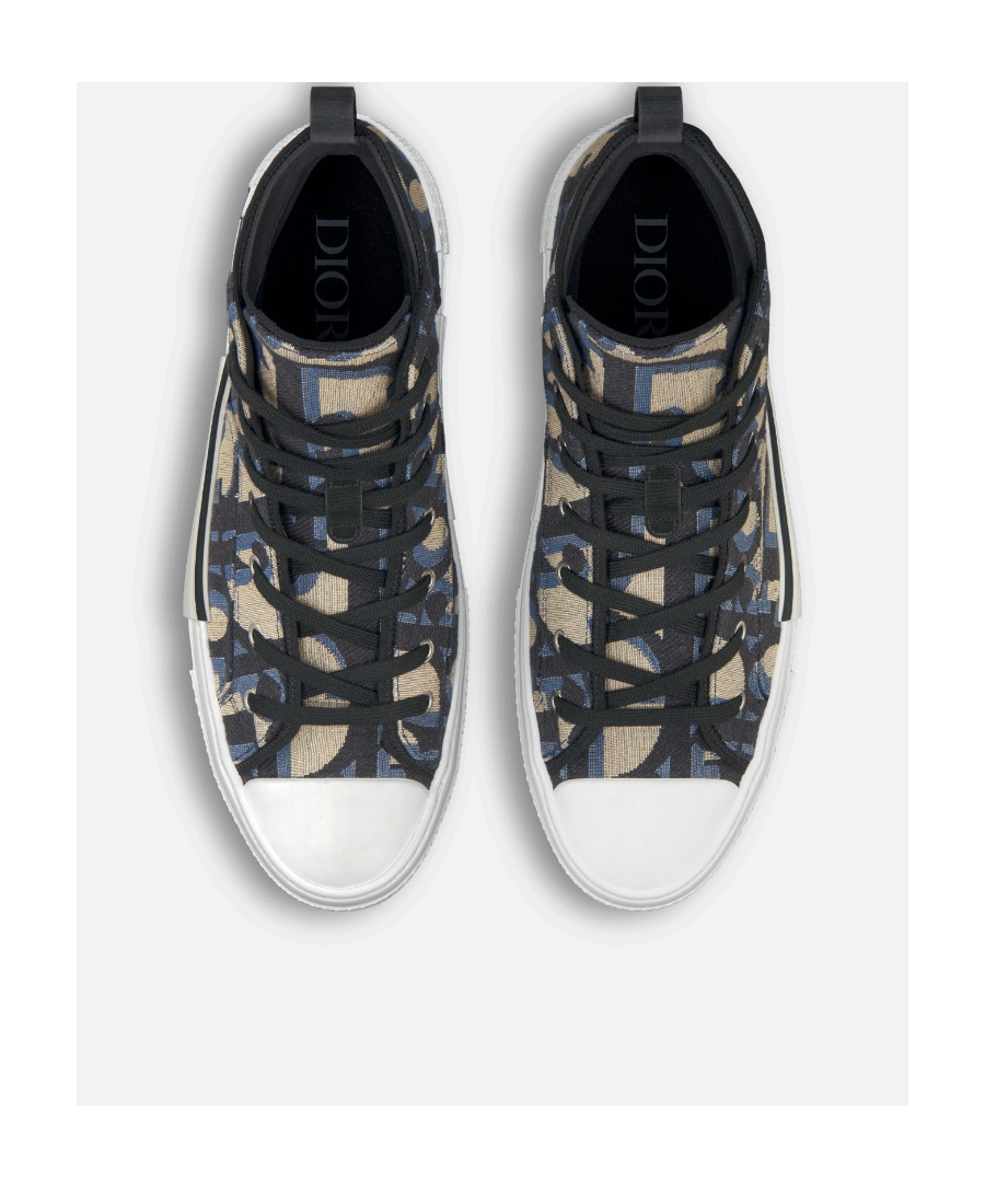 DIOR LOGO TIED WITH HIGH-TOP CASUAL SNEAKERS 