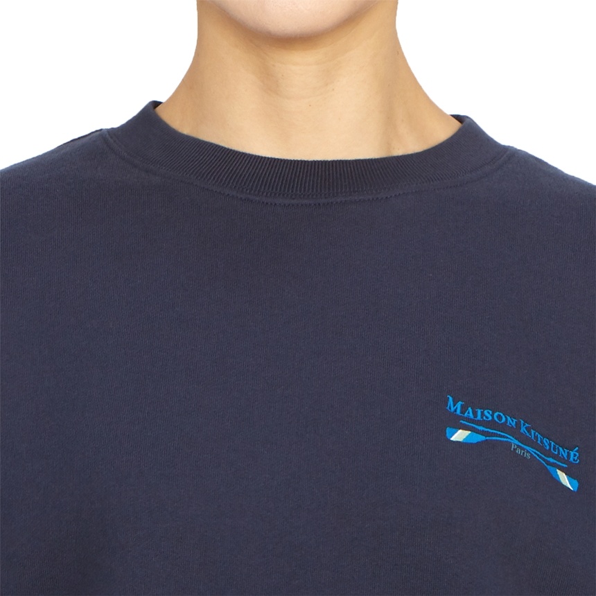 MAISON KITSUNÉ LOGO-EMBROIDERED COTTON SWEATSHIRT