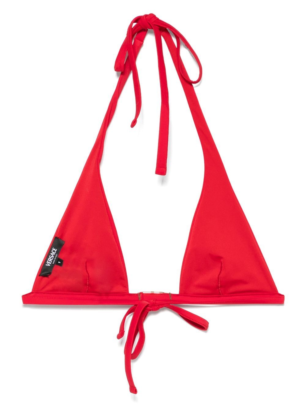 Versace Safety Pin Bikini Top In Red