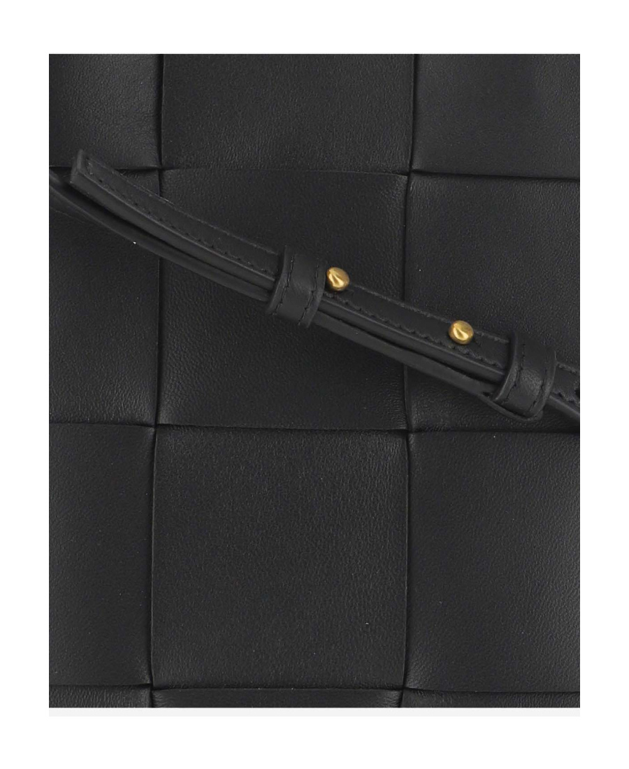 Bottega Veneta Mini Cassette Shoulder Bag In Black