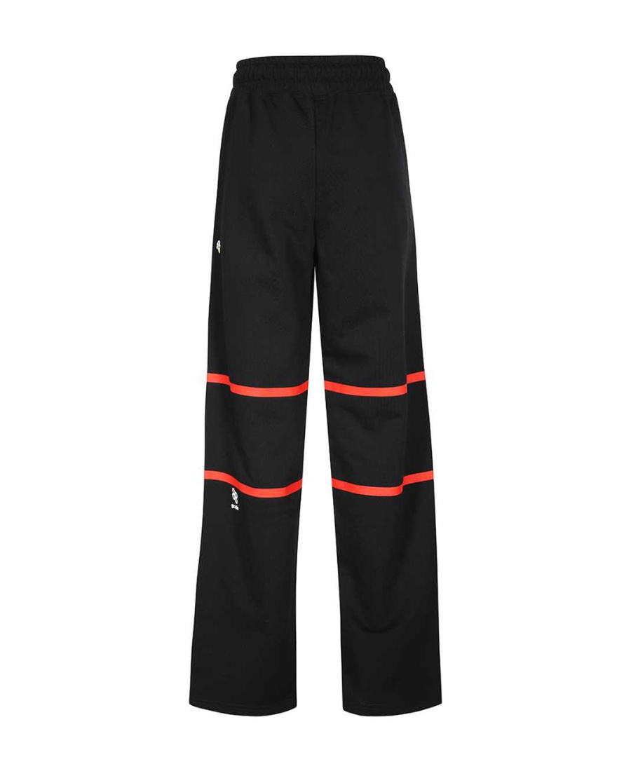Gcds Logo-stripe Drawstring Trousers In Black