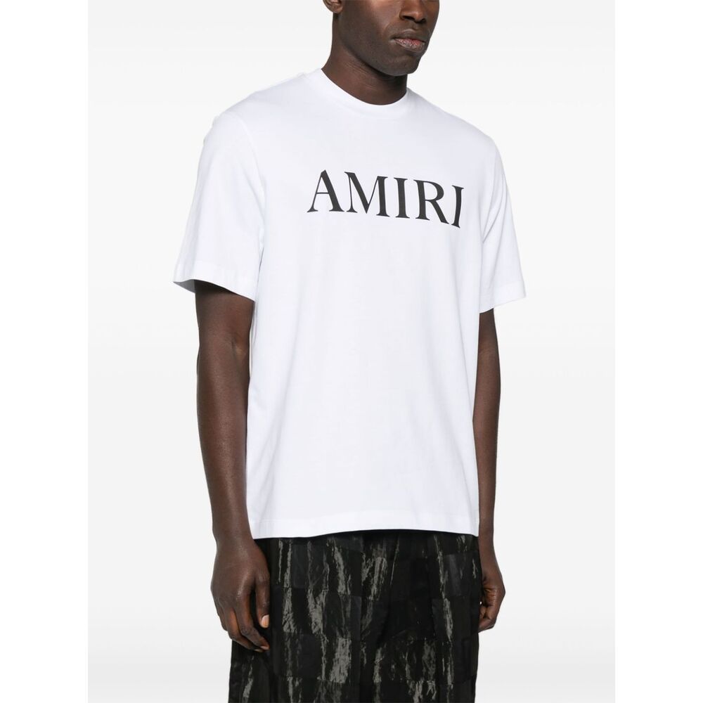 Amiri Oversized White T-shirt With Contrasting Logo Print In Cotton Man In White