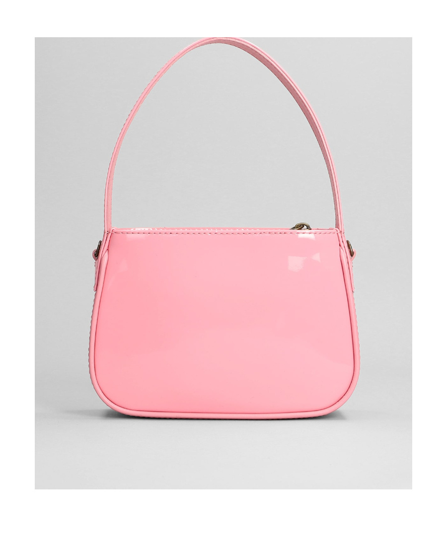 Blumarine Rhinestone-logo Leather Mini Bag In Pink