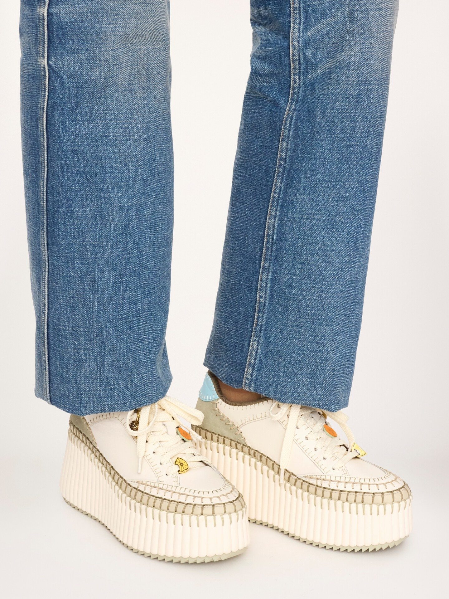 Chloé Nama Wedge Sneakers In Neutral