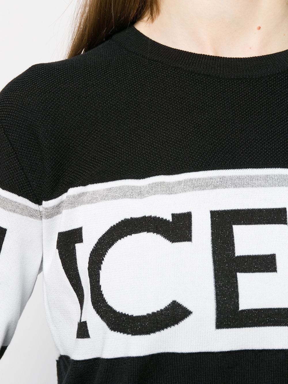 Shop Iceberg Knit Logo Print Jumper In Black