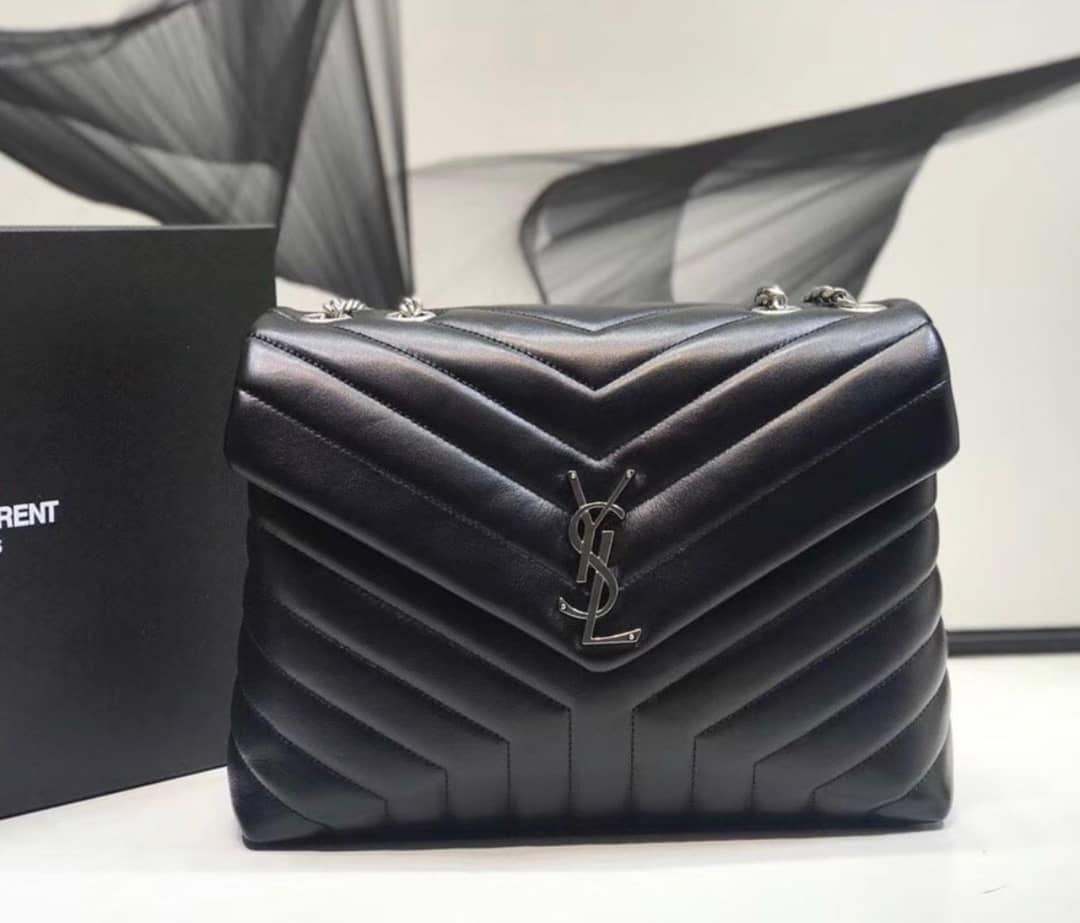Saint Laurent Medium Loulou Quilted Shoulder Bag In Black