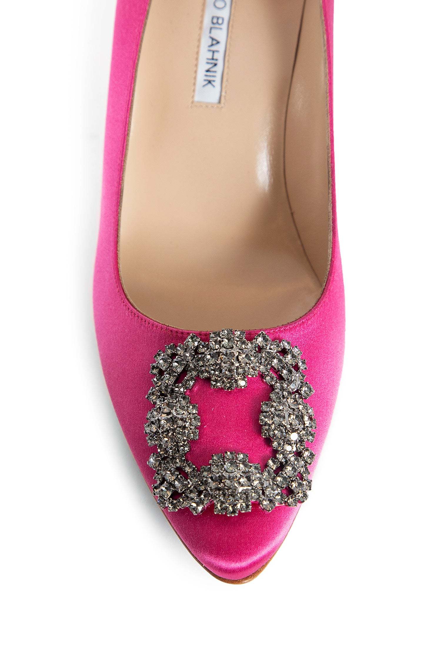 Manolo Blahnik 105mm Hangisi Satin Pumps In Pink