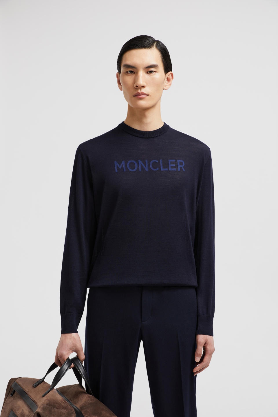 Moncler Lightweight Wool Pullover Sweater In Blue