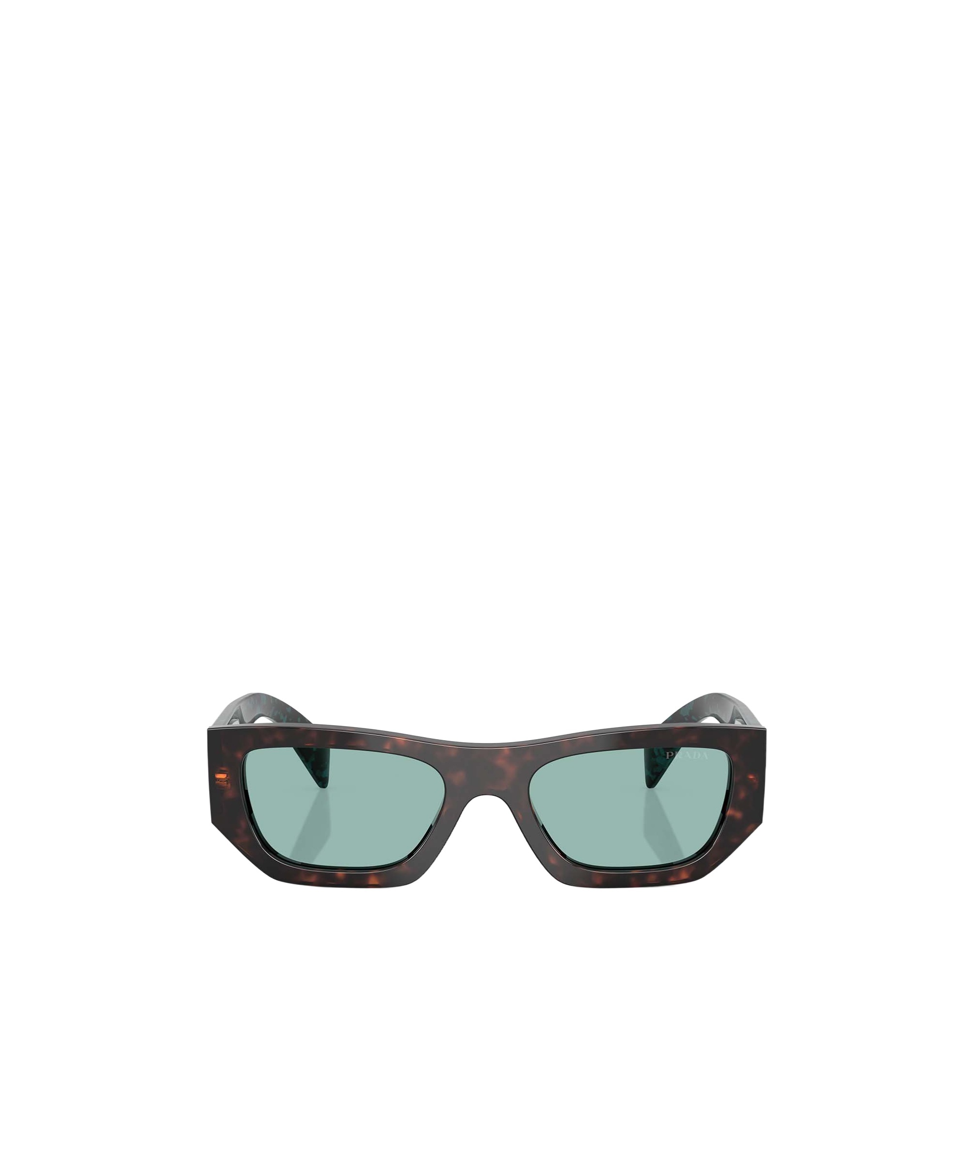 Prada Tortoiseshell-effect Rectangle Sunglasses In Black