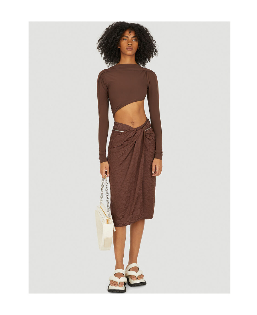 Jacquemus Jacquard Tie-waist Skirt In Brown