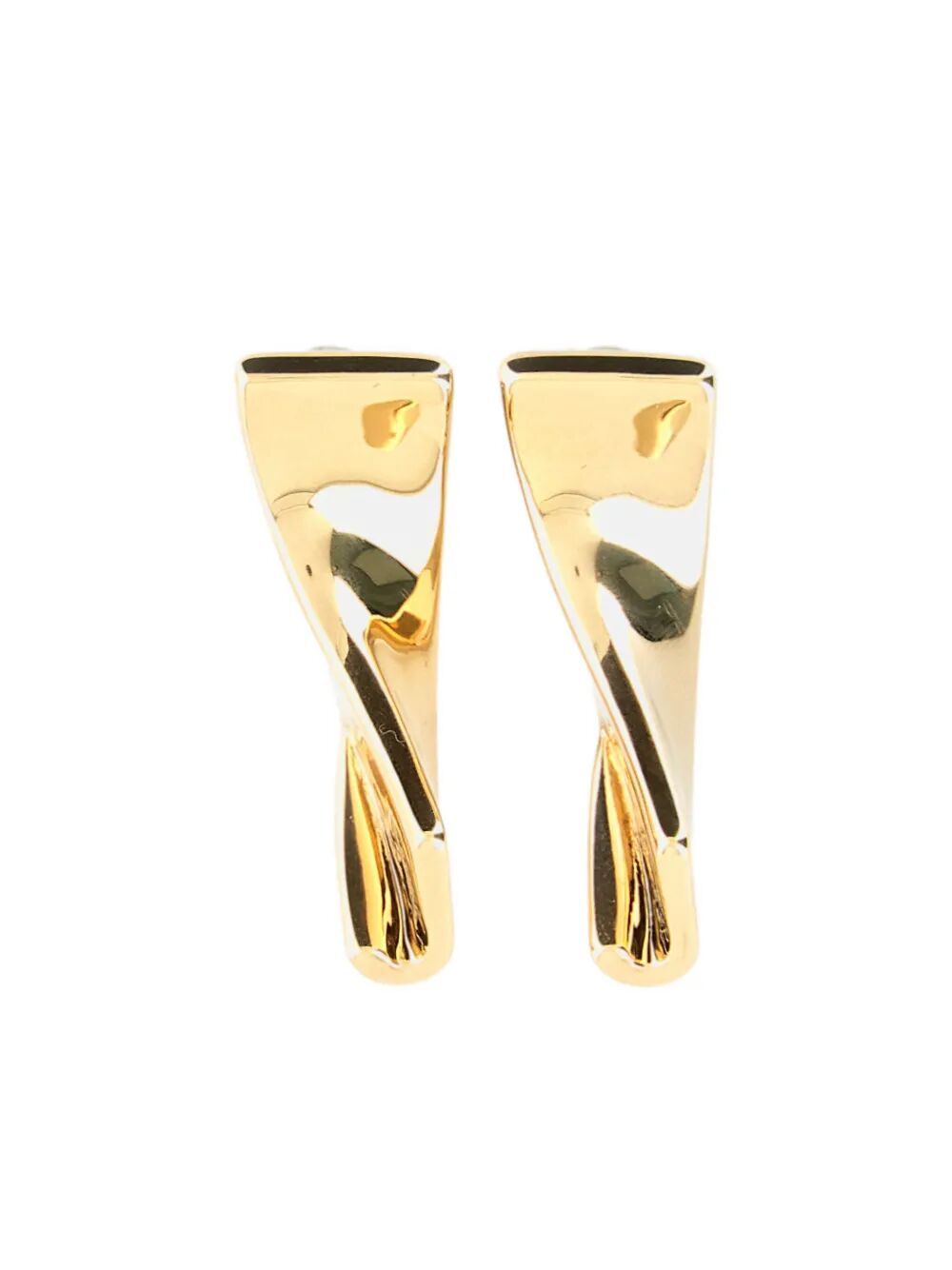 Jacquemus Curved Design Earrings For Modern Style In Yellow