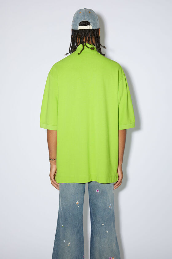 Acne Studios Drop Shoulder Polo Shirt In Green