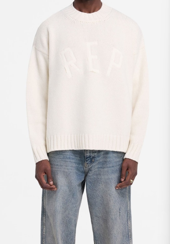 Represent Long-sleeved Sweater In White