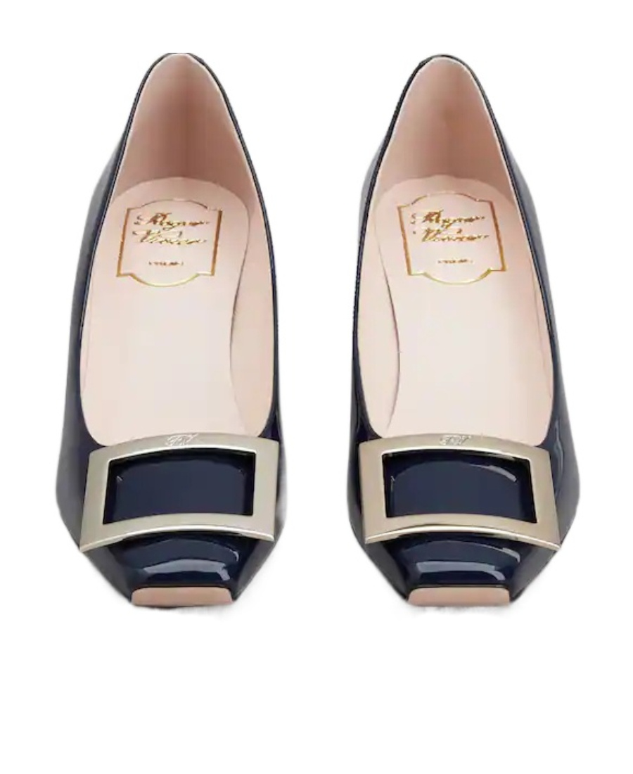 Roger Vivier Belle Vivier Patent Pumps With Metal Buckle In Black